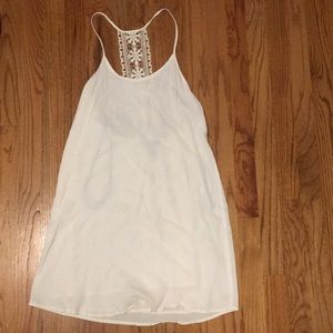 White Crochet Back Lace Dress